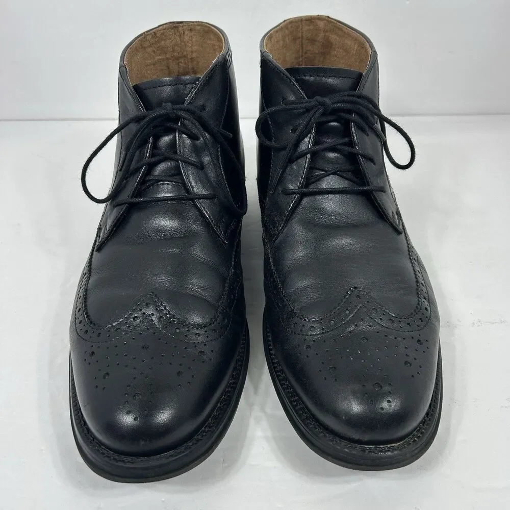 NUNN BUSH Chukka Boots Men’s 10W Black Leather Dual Comfort Memory Foam 84608